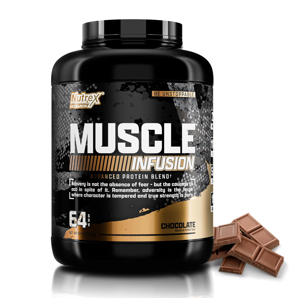 Nutrex Research Muscle Infusion chocolate tub for post-workout fueling