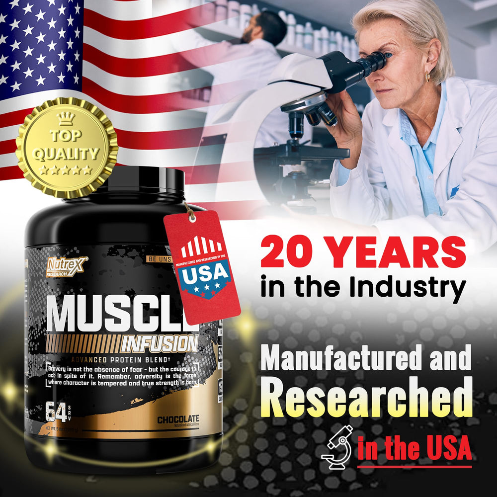 Nutrex Muscle Infusion scoop beside powder for easy serving