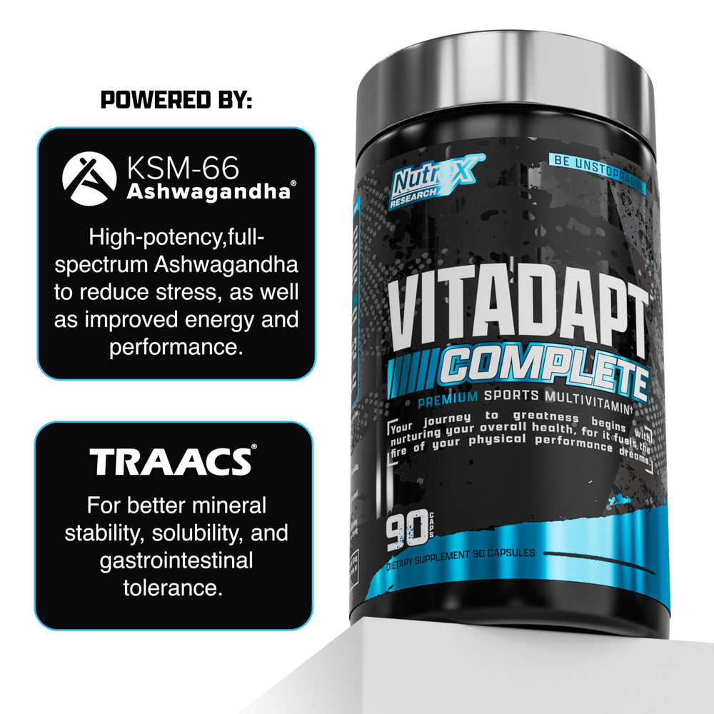 Nutrex Vitadapt bottle hero shot for training days.
