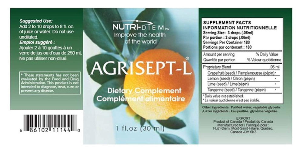 Close-up of Nutri-Diem Agrisept L Antioxidant bottle cap