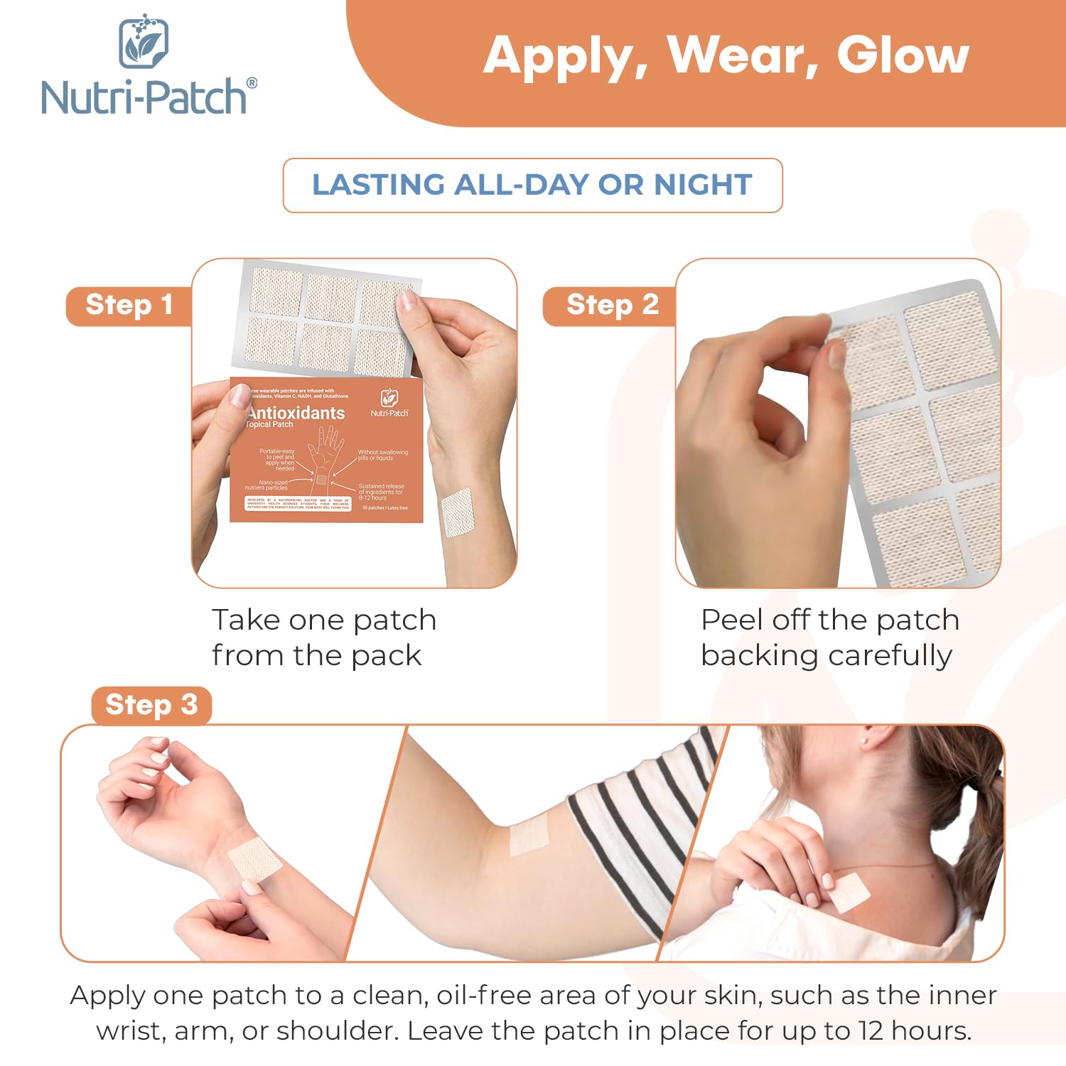Nutri-Patch-packaging showcases portable, travel-friendly box for quick wellness routines.