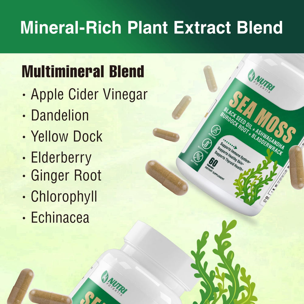 Bottle with spoon showing daily-use Nutri Potentia capsules