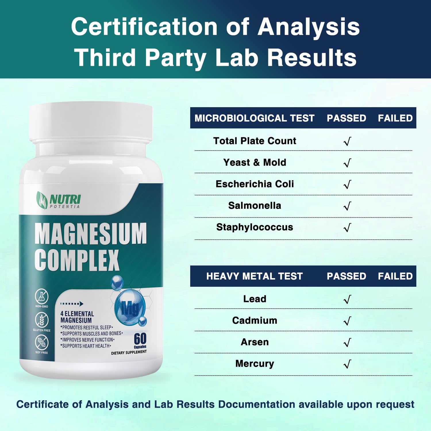Nutri Potentia Magnesium Complex in a sleep setting suggesting restful nights