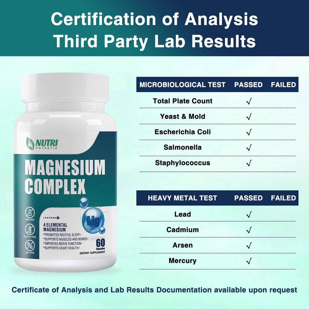 Nutri Potentia Magnesium Complex in a sleep setting suggesting restful nights