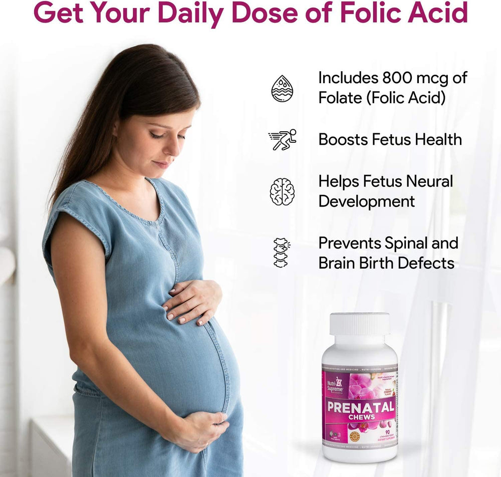 Two-chew daily serving from Nutri Supreme prenatal vitamins