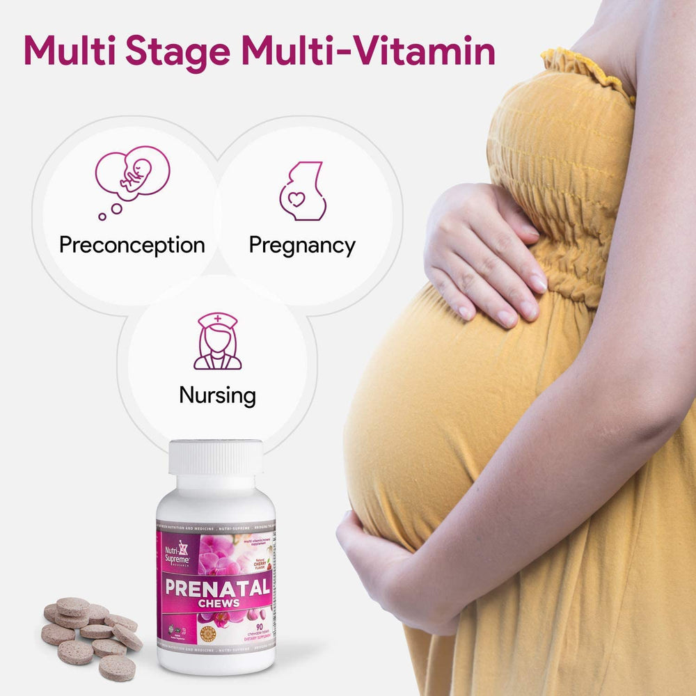 Nutri Supreme Prenatal cherry flavor chew showcasing tasty prenatal nutrition