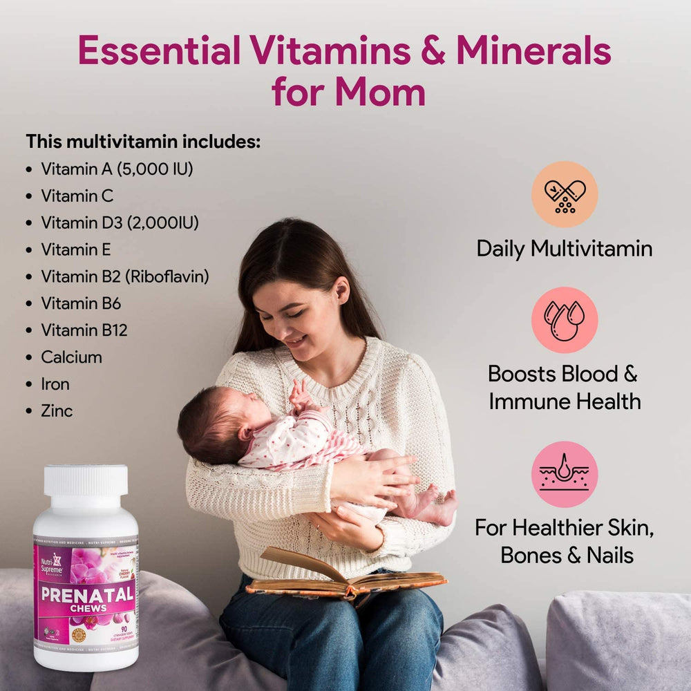 Nutri Supreme Prenatal chews are vegan and allergy-friendly
