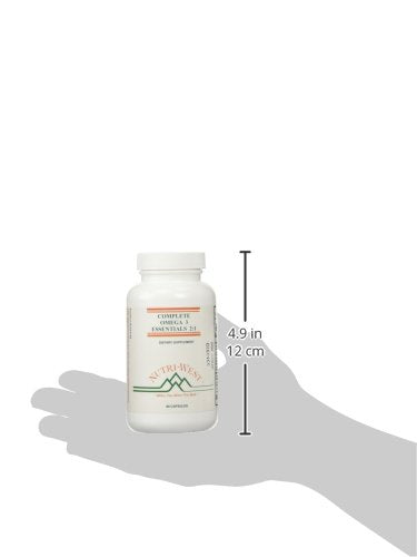 Nutri-West Complete Omega-3 capsules with glass of water for daily routine.