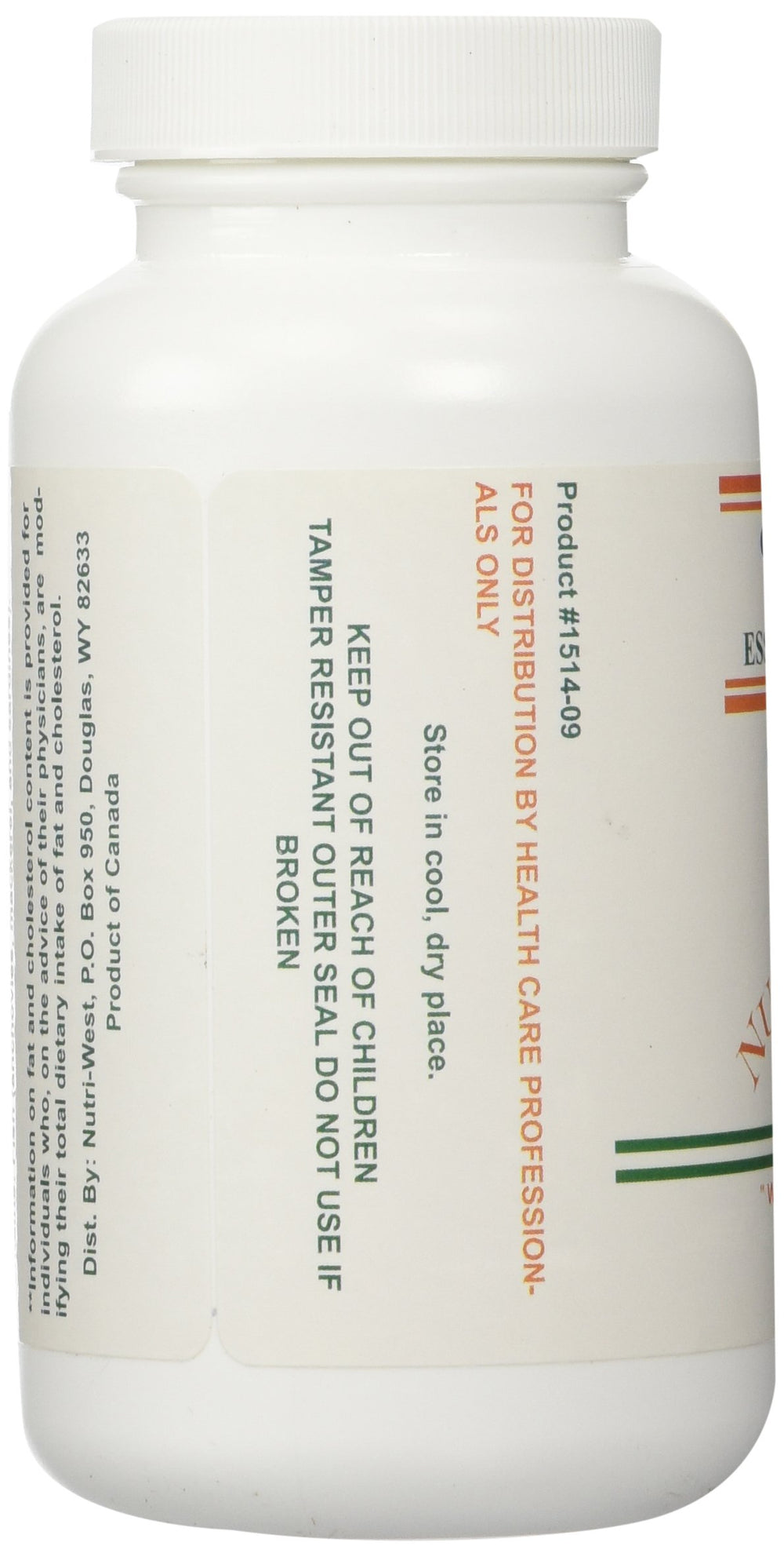 Nutri-West Complete Omega-3 Essentials packaging on shelf for convenient storage.