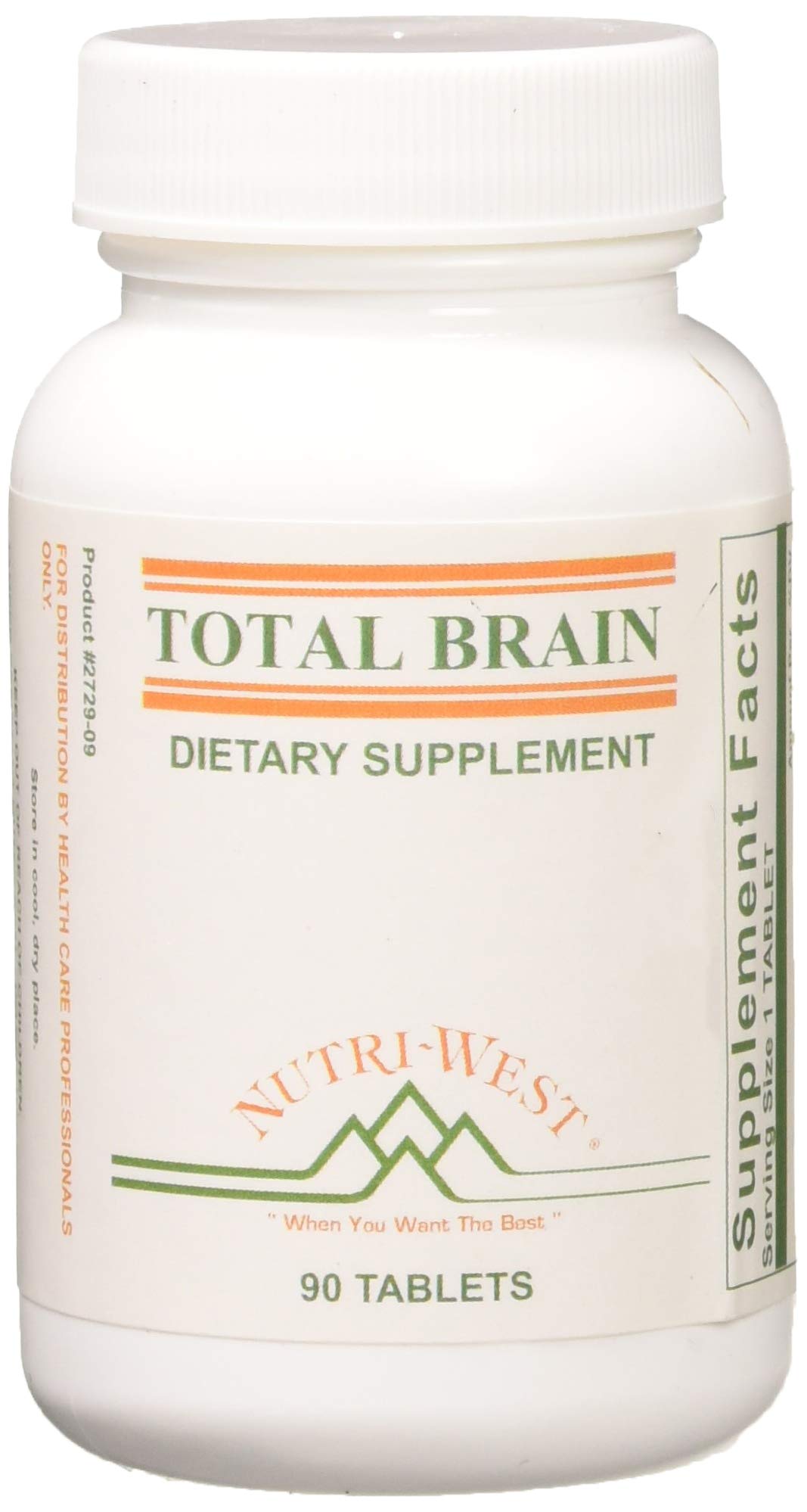 Nutri-West Total Brain 90 bottle front signals premium cognitive support.