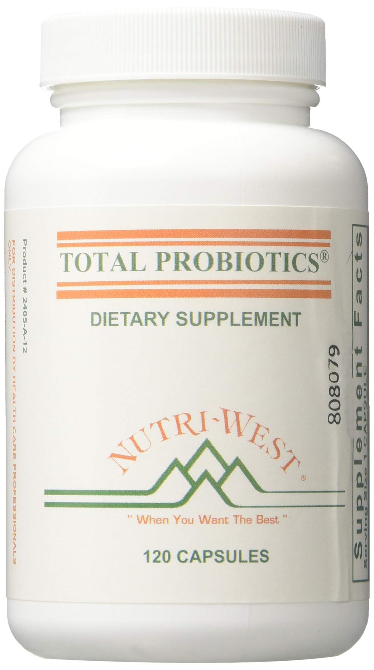 Nutri-West Total PROBIOTICS 120 bottle front view for daily digestive balance