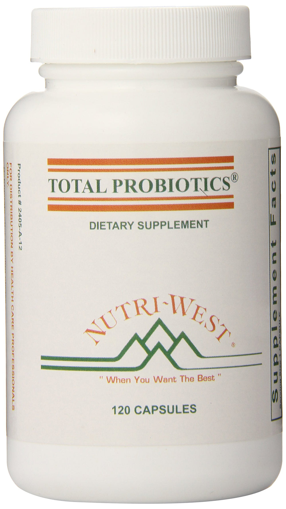 Nutri-West Total Probiotics bottle front with capsules for daily gut support