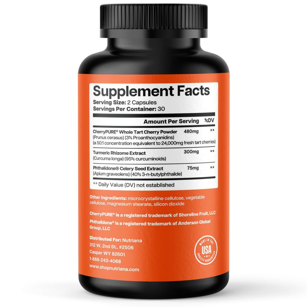 Nutriana bottle graphics showing 60 veggie capsules, emphasizing convenient daily use