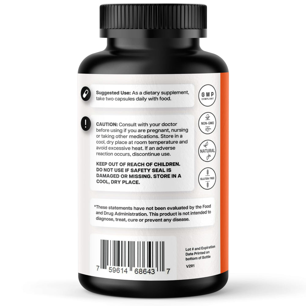 Nutriana Made in USA GMP badge on bottle, signaling strict manufacturing standards