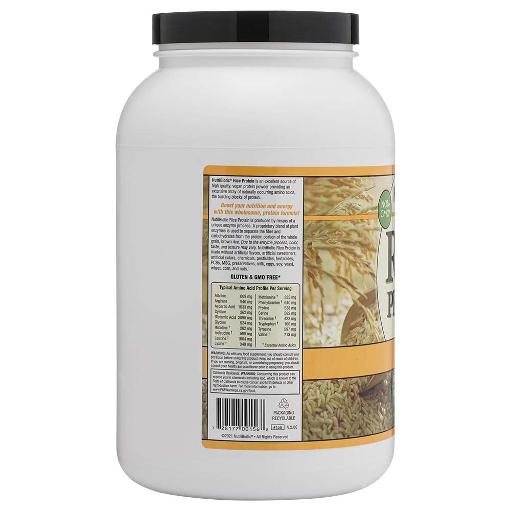 NutriBiotic vanilla rice protein scoop for easy measuring and shakes.