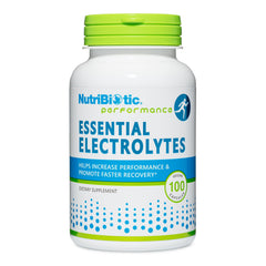 NutriBiotic Essential Electrolytes bottle front view for reliable hydration.
