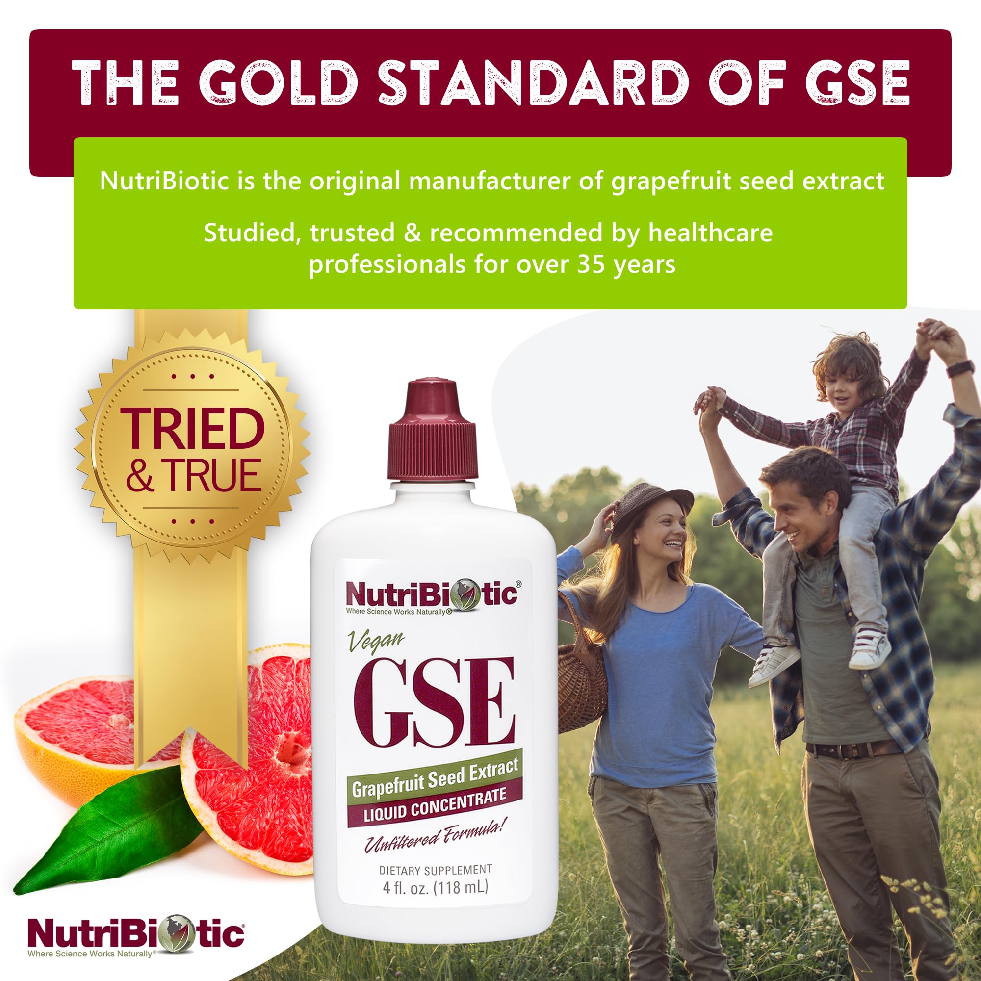 NutriBiotic GSE label close-up highlights bioflavonoids and origin