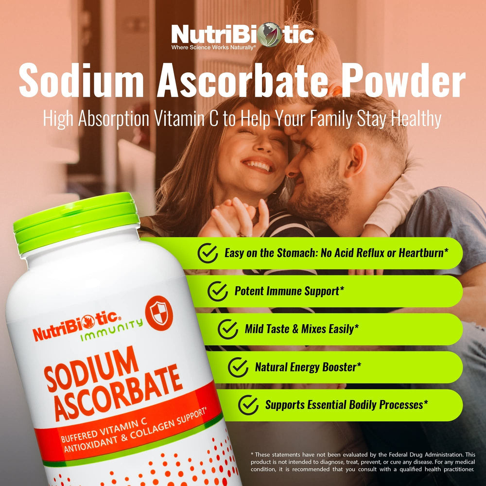 NutriBiotic sodium ascorbate powder scoop for easy smoothie measurement