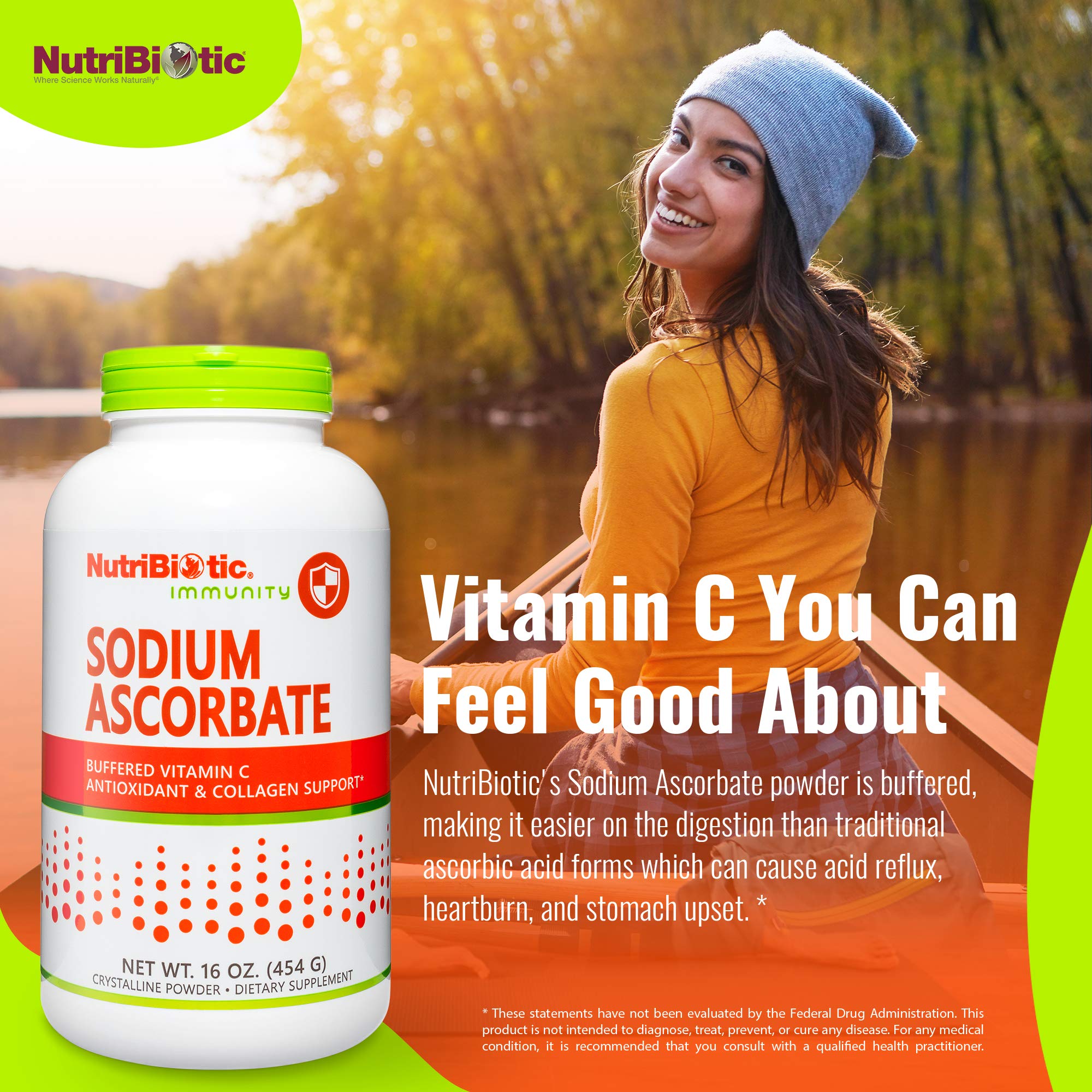 NutriBiotic sodium ascorbate powder blended into smoothie for a mild boost