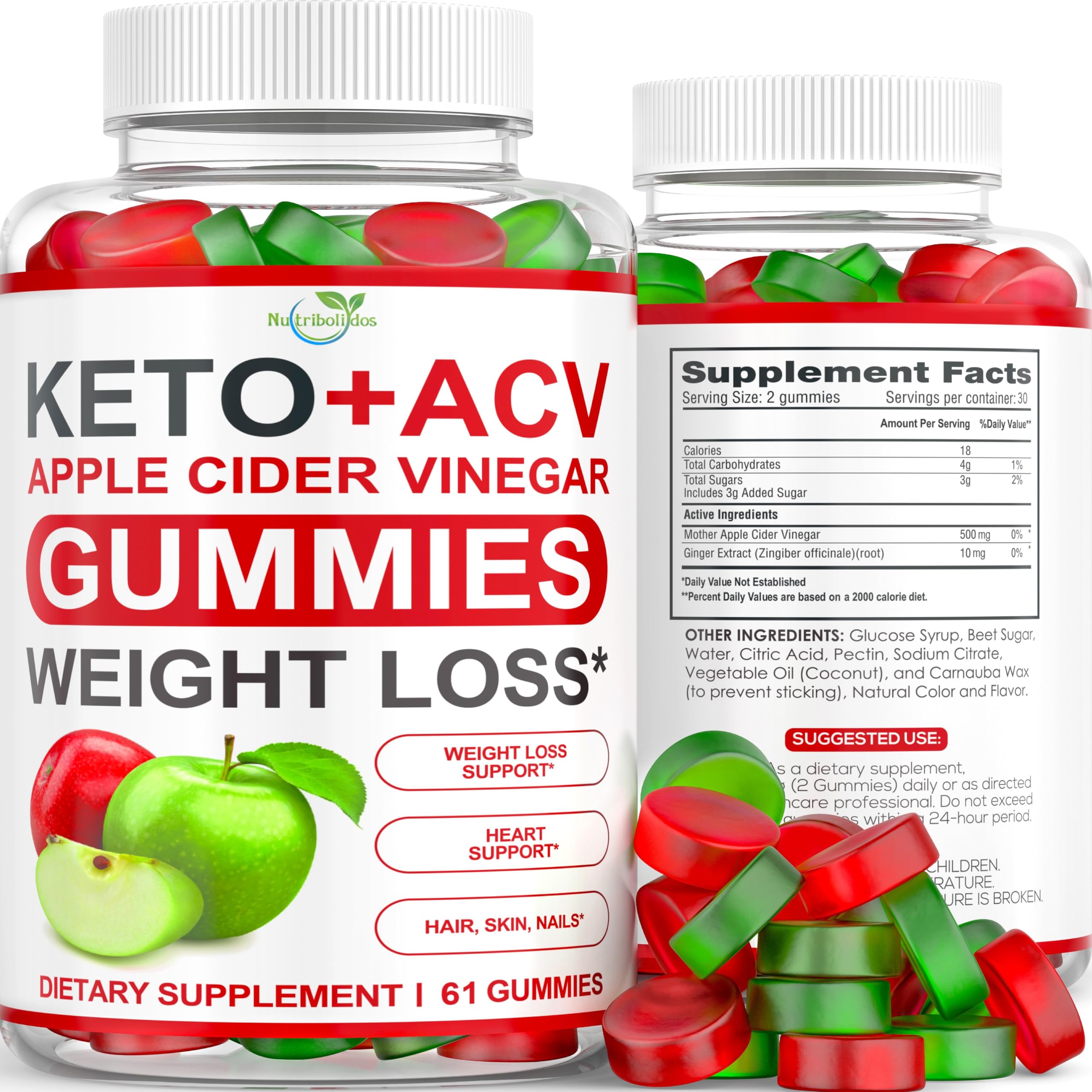 Nutribolidos Keto ACV Gummies bottle front for daily use