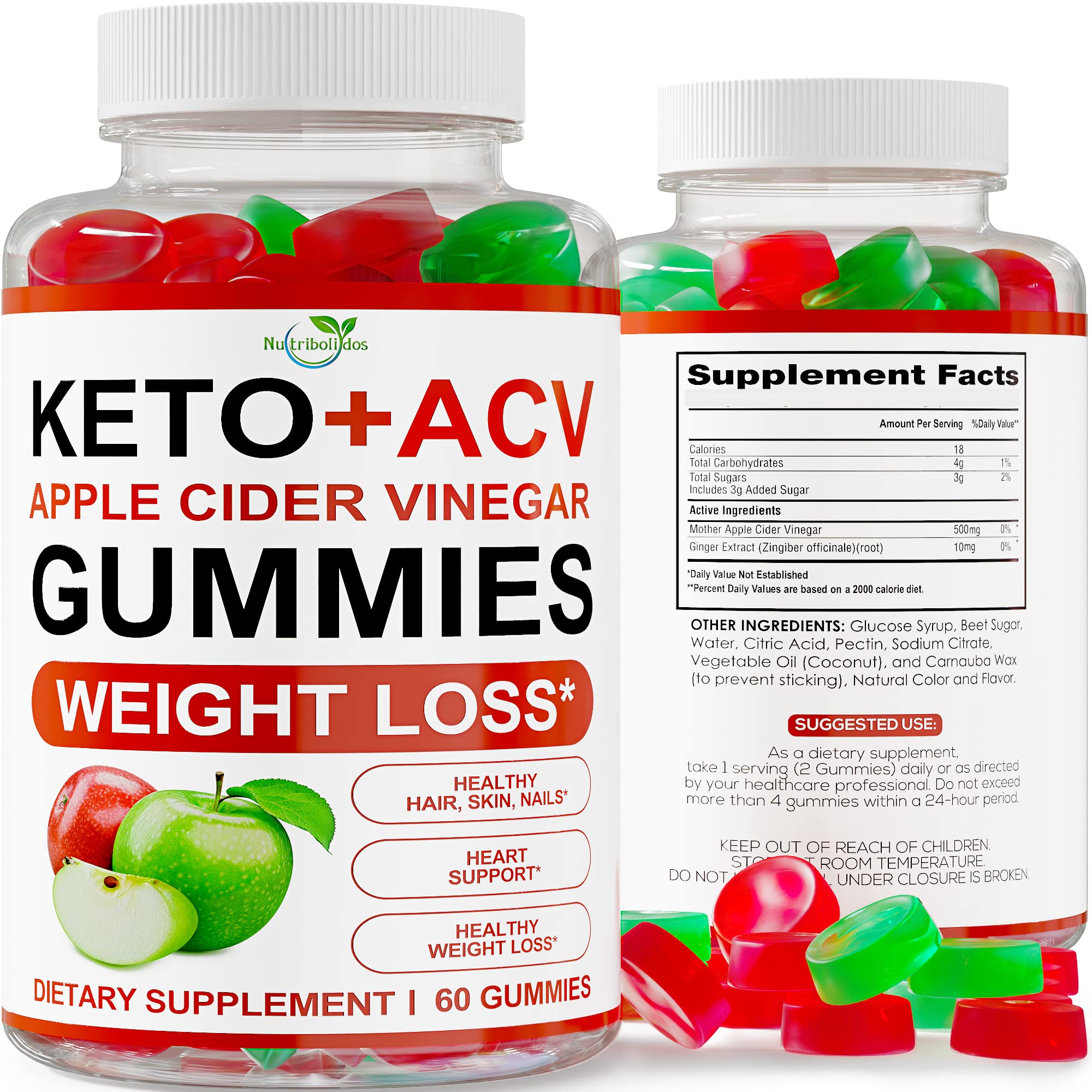 Nutribolidos Keto ACV Gummies pack front, a convenient daily wellness option.