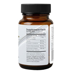 Nutricel Glycine NAC capsules label highlights amino acid content and quality.