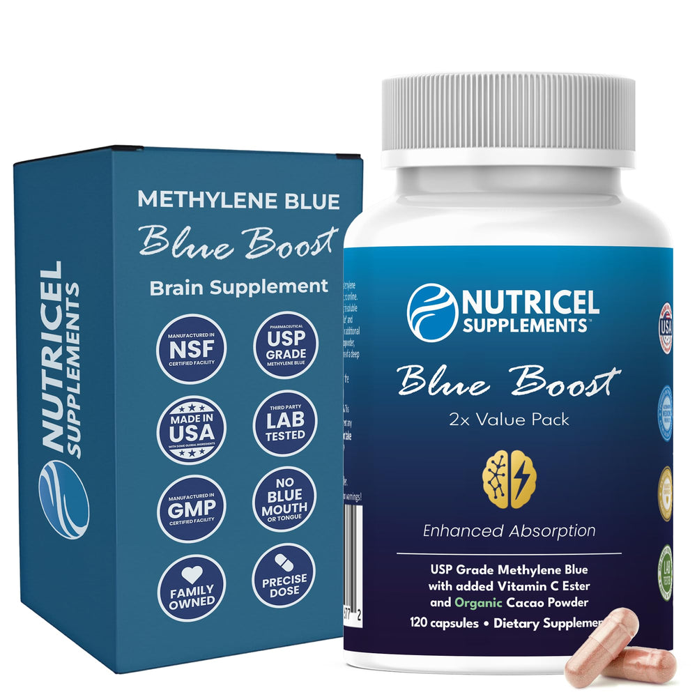 Nutricel Methylene Blue Capsules bottle for daily supplementation.