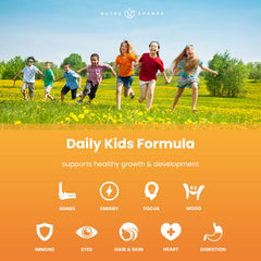 NutraChamps Kids Gummies jar with pour demonstrates easy daily serving
