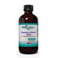 Nutricology Magnesium Chloride Liquid bottle front for bone support and electrolytes.
