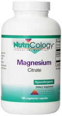 Nutricology magnesium citrate bottle close-up showing well-absorbed magnesium