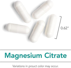 Nutricology magnesium citrate label detail emphasizing purity and quality control