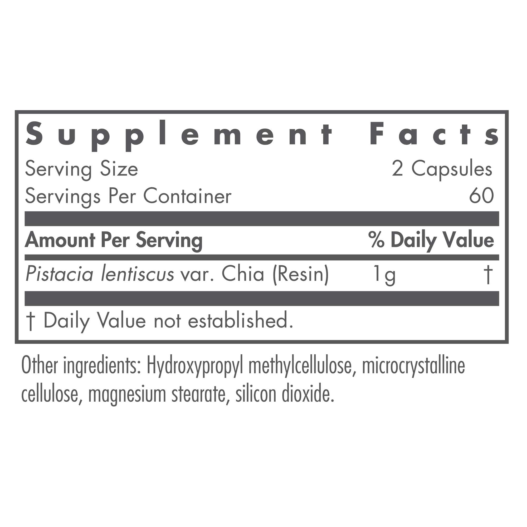 Nutricology Mastic Gum capsules closeup showing vegetarian capsules for clean intake.