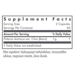Nutricology Mastic Gum capsules closeup showing vegetarian capsules for clean intake.