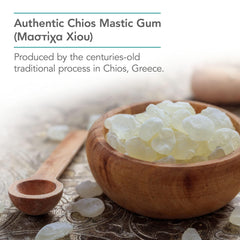 Nutricology Mastic Gum label back detailing allergen-free formulation for safe use.