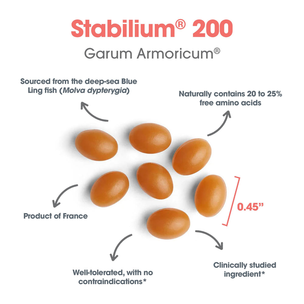 Nutricology Stabillium 200 daily-use bottle shown in a nighttime routine