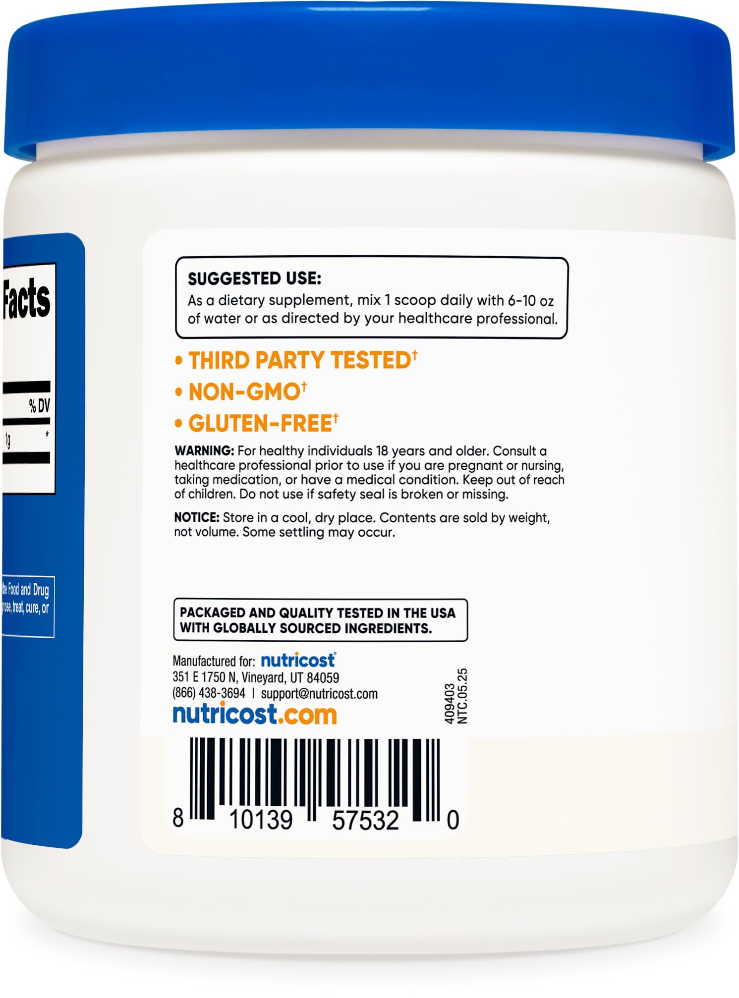 Nutricost Agmatine Sulfate powder in a shaker, ready for a pre-workout mix