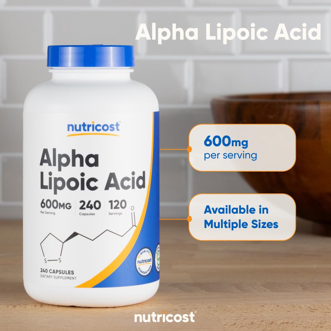 Nutricost Alpha Lipoic Acid vegetarian capsules icon on jar