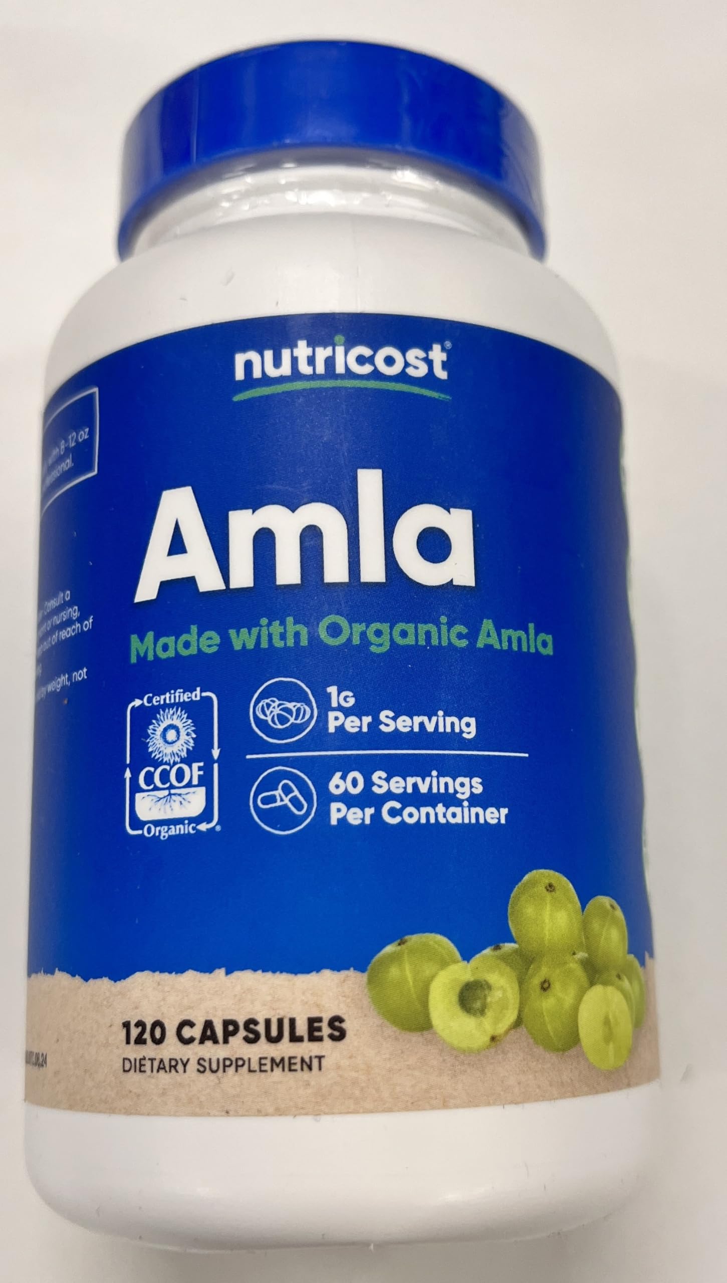 Nutricost Amla box and bottle pack emphasizes trusted organic wellness.