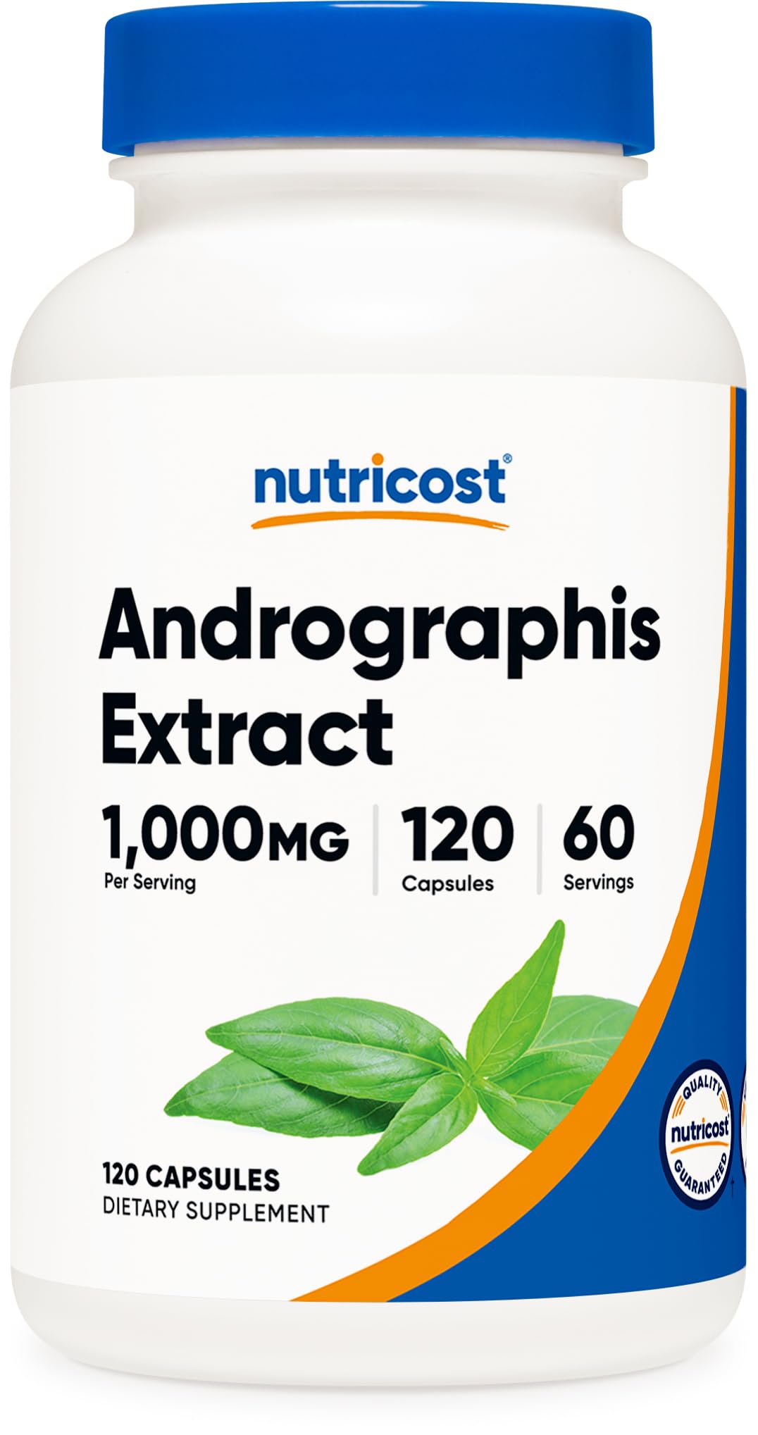 Nutricost Andrographis capsules bottle front for daily wellness.