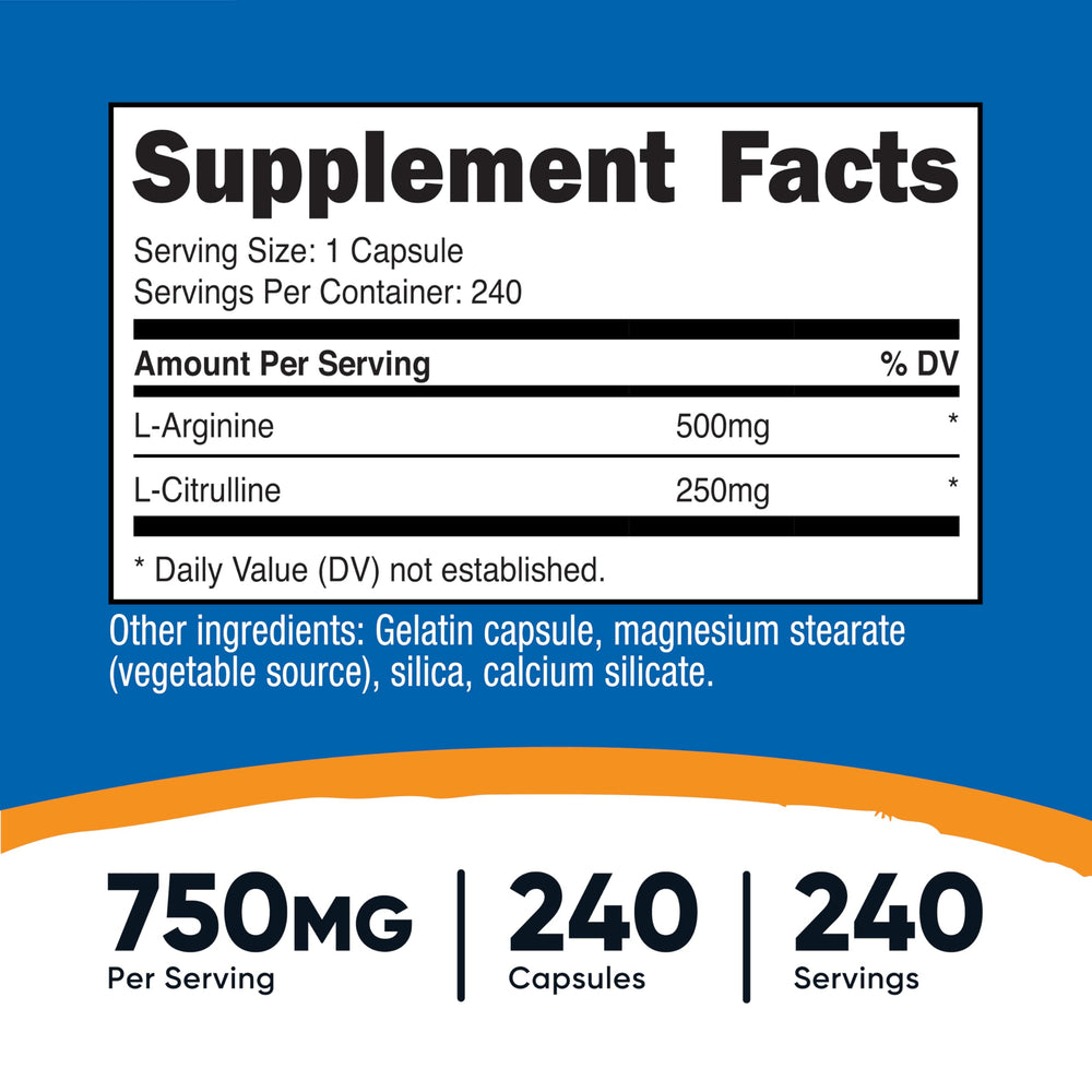 Nutricost capsules close-up showing 750mg per capsule potency.