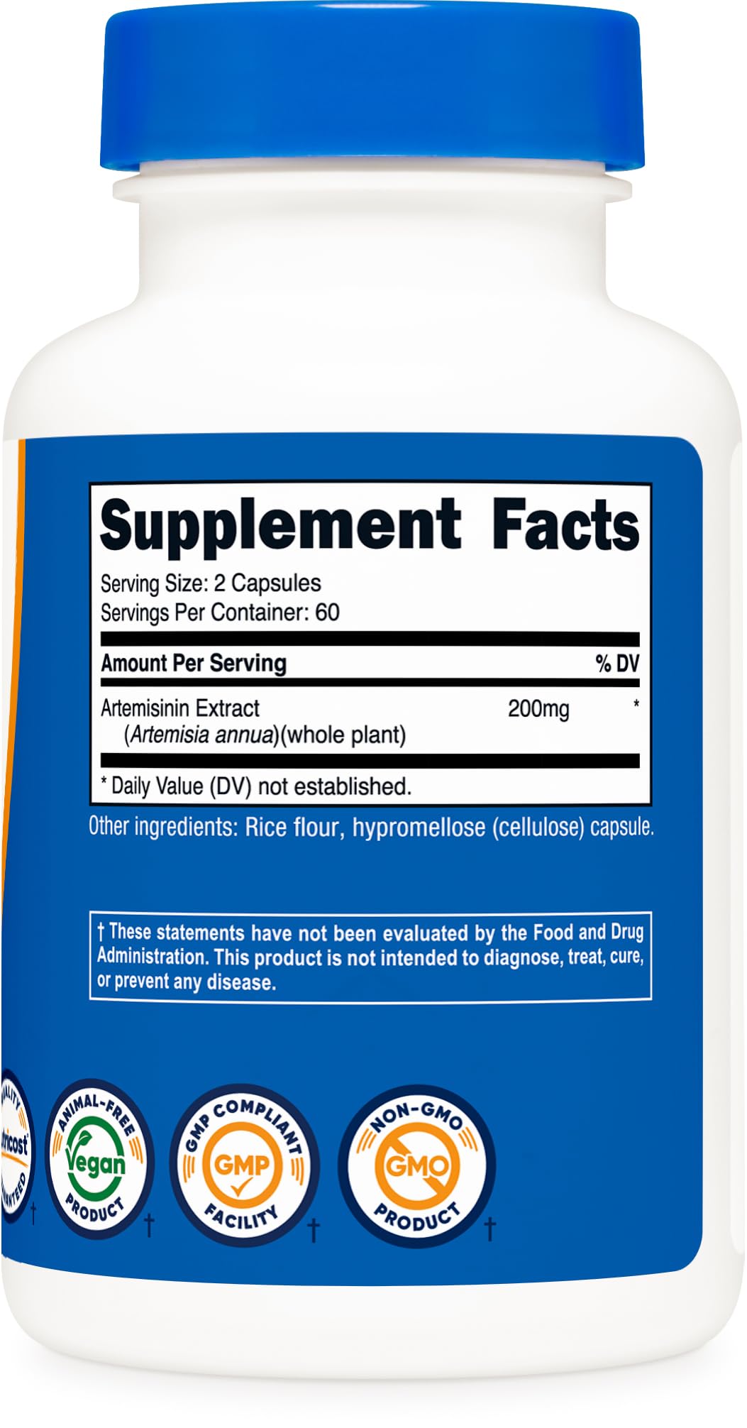 USA-made Nutricost Artemisinin packaging in GMP-certified facility.