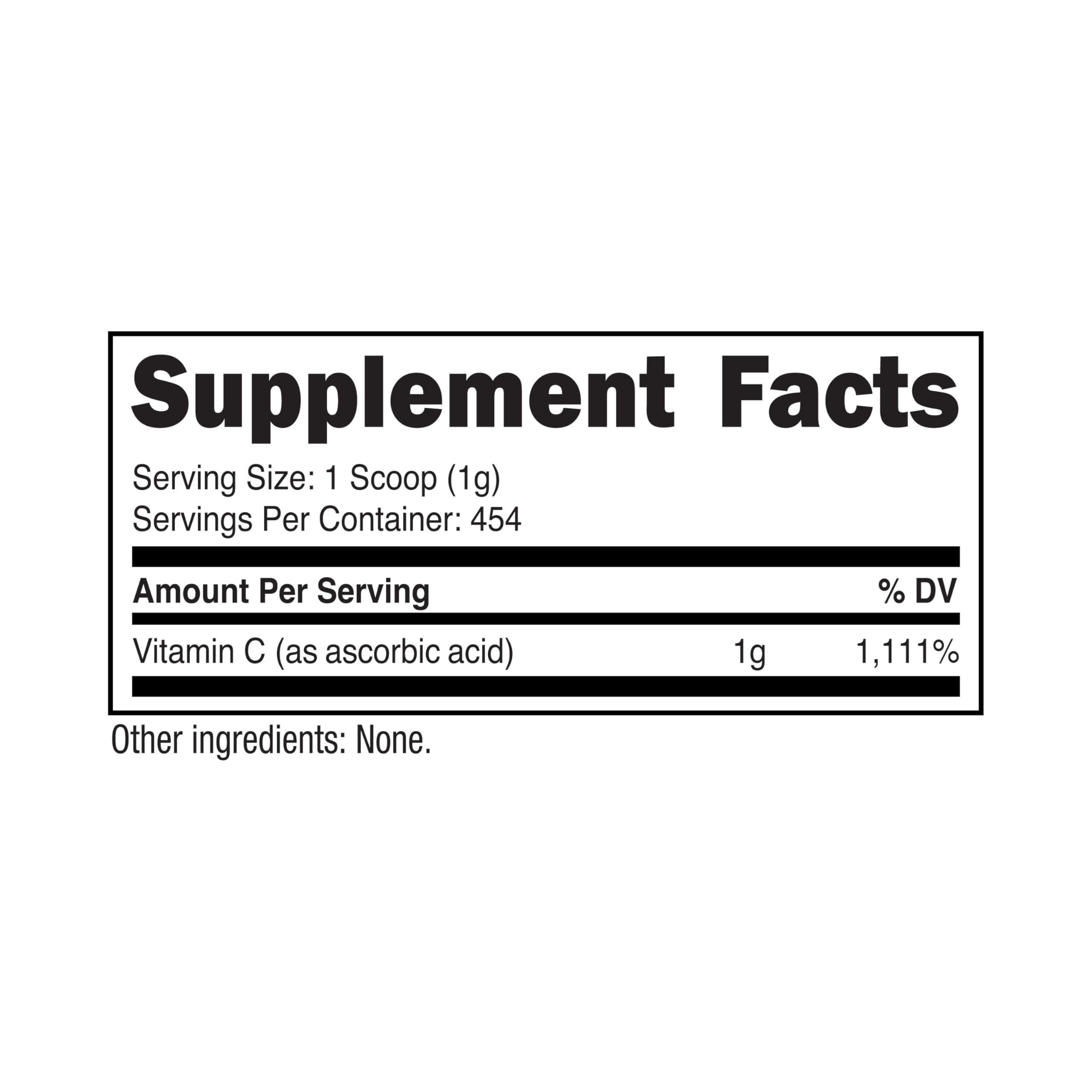 Nutricost packaging for ascorbic acid powder clearly labeled for DIY formulas.