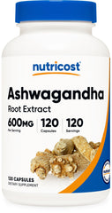Nutricost Ashwagandha capsules 600 mg bottle for a convenient daily routine.