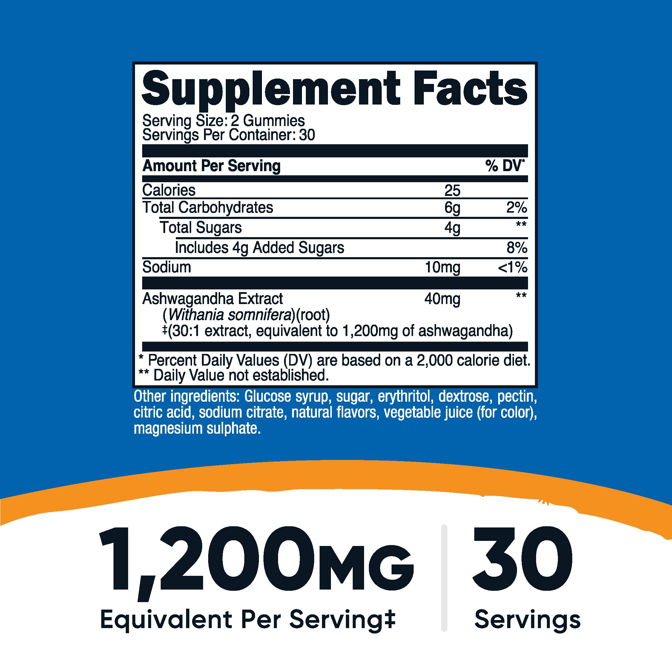 Nutricost Ashwagandha Gummies closeup highlighting chewy texture and berry flavor.