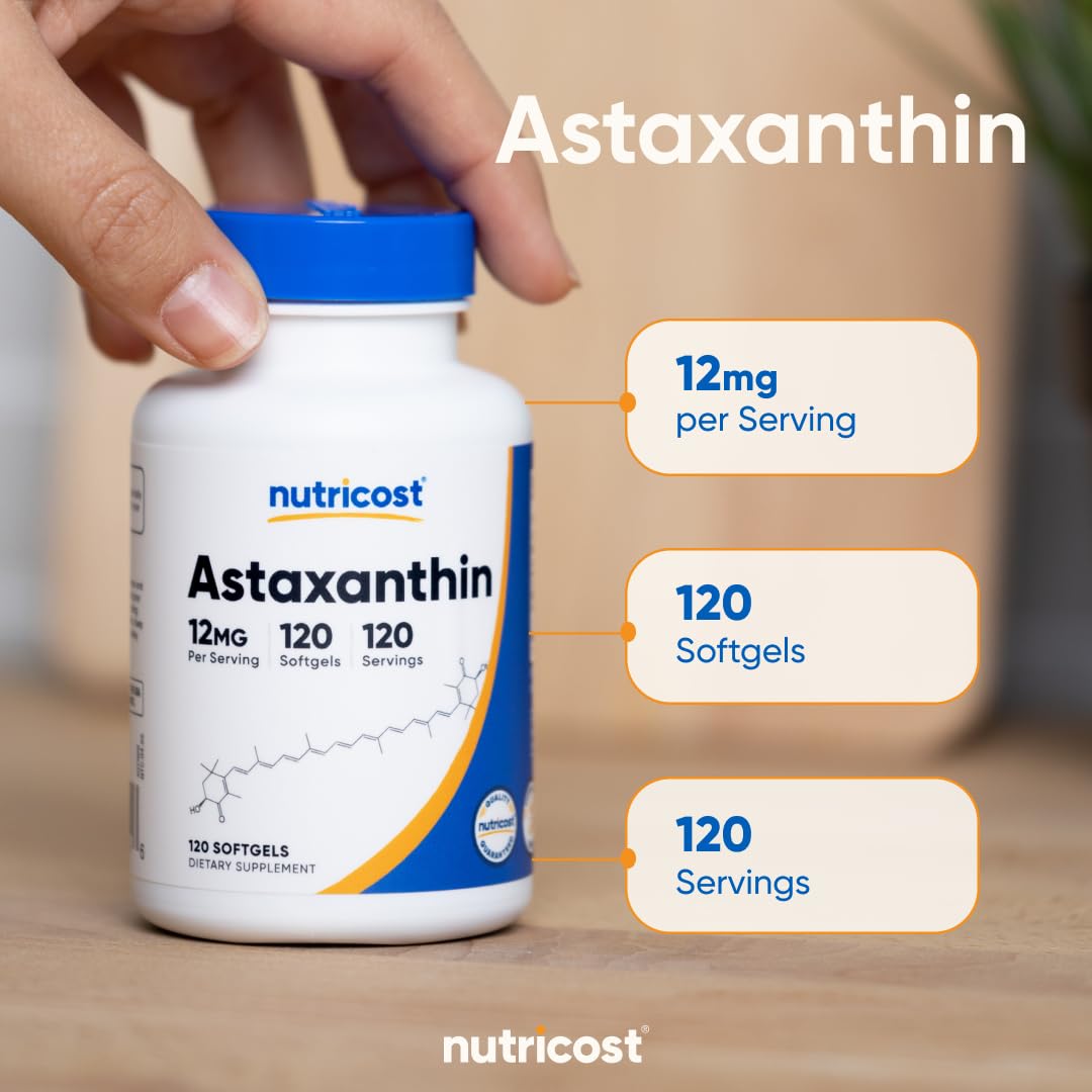 Nutricost Astaxanthin manufacturing facility shot highlighting GMP and FDA registration.