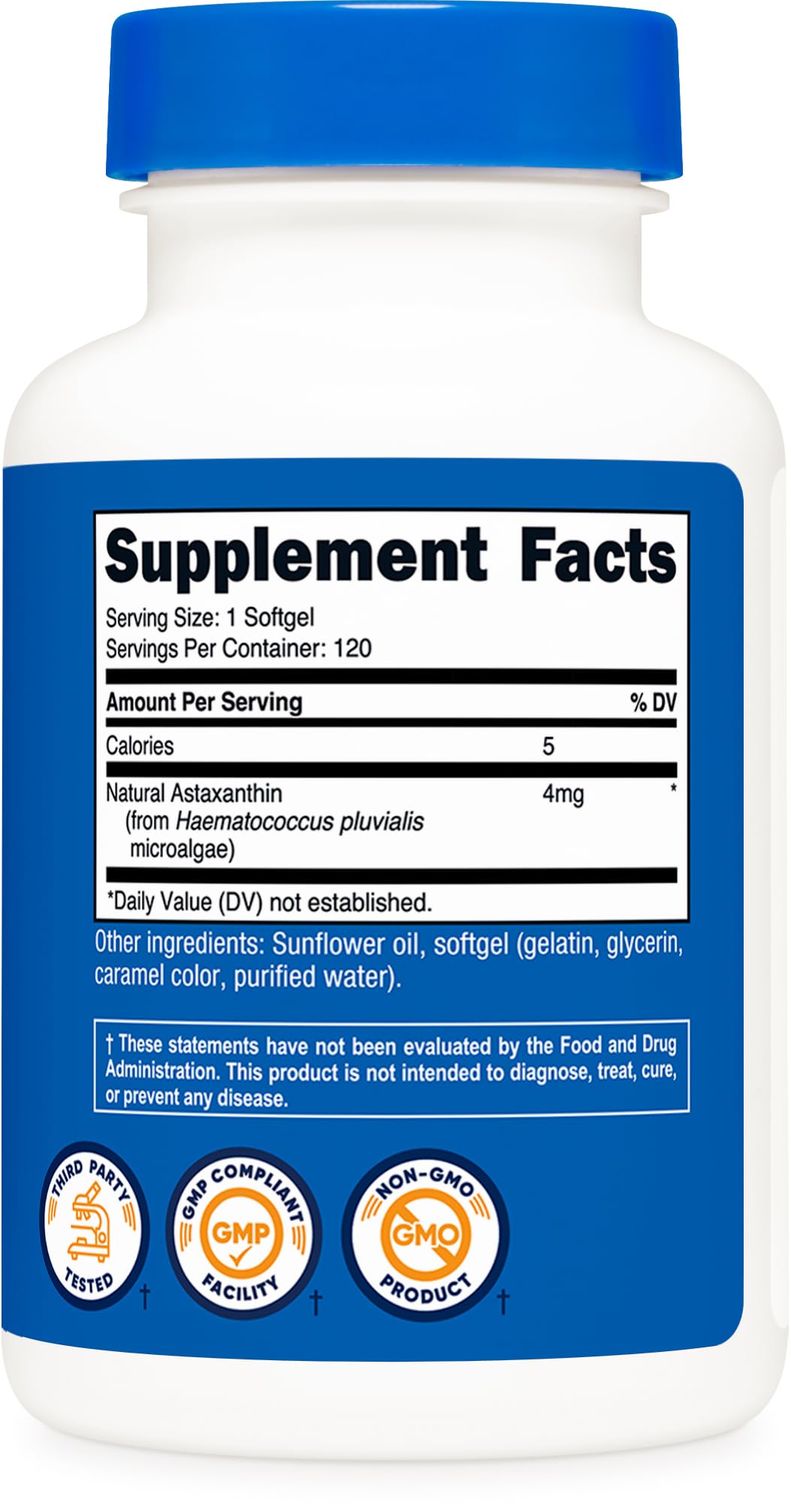 Nutricost Astaxanthin derived from Haematococcus pluvialis