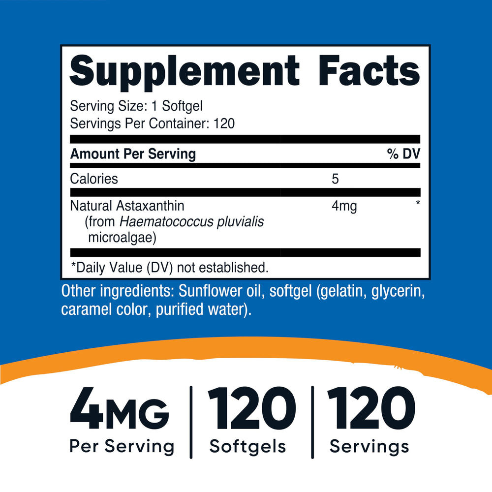 Close-up of Nutricost Astaxanthin softgels for easy swallowing