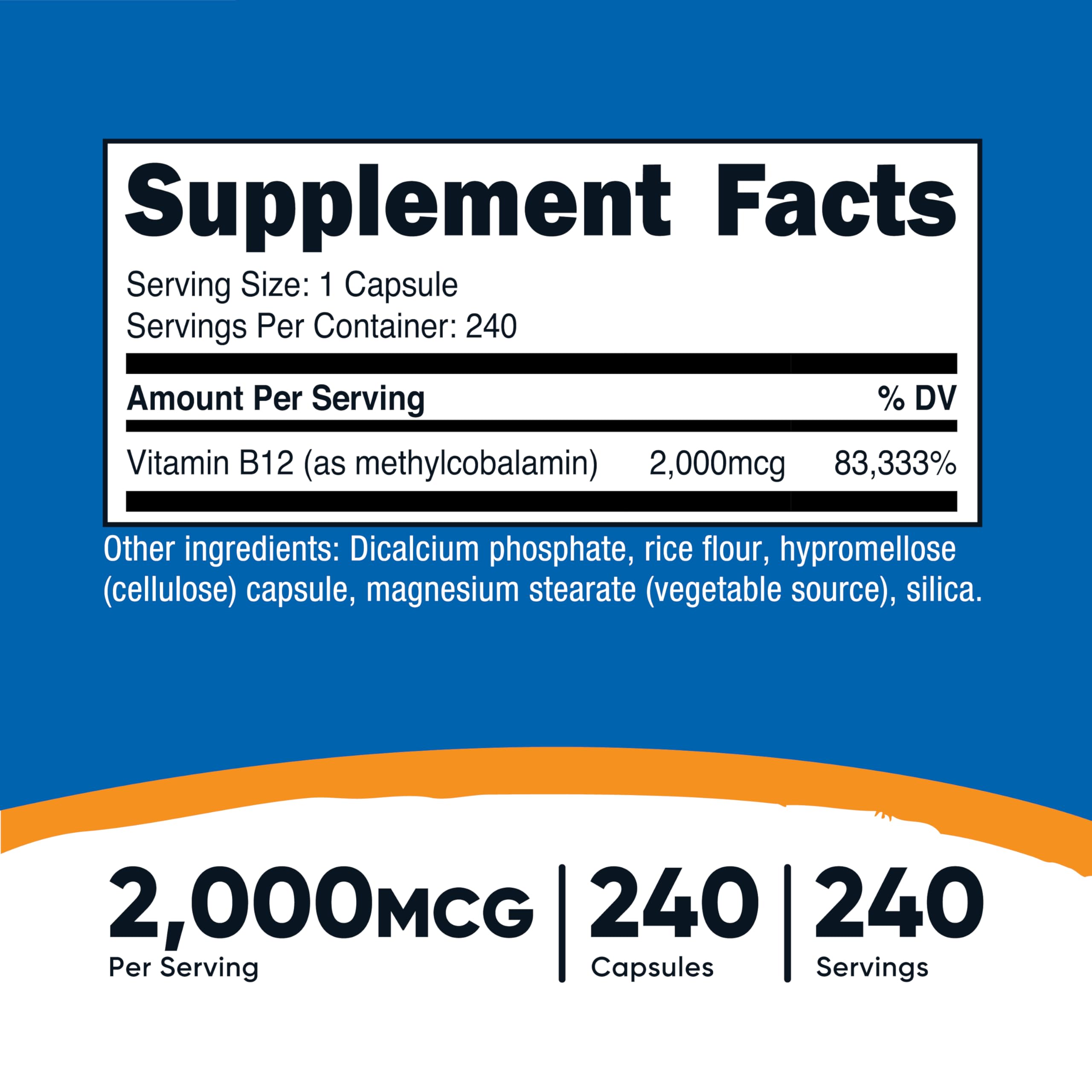 Nutricost B12 bottle front label view, ready for a daily wellness routine.