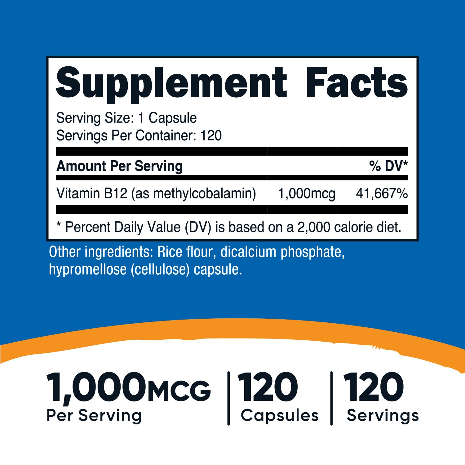 Nutricost B12 capsules, 120 count, designed for easy daily supplementation