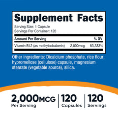 Nutricost B12 vegetarian capsules close-up, ideal for plant-based diets and daily use.